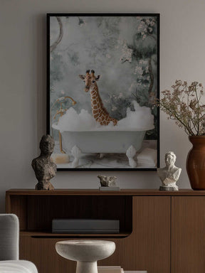 Giraffe Bubble Bliss Poster