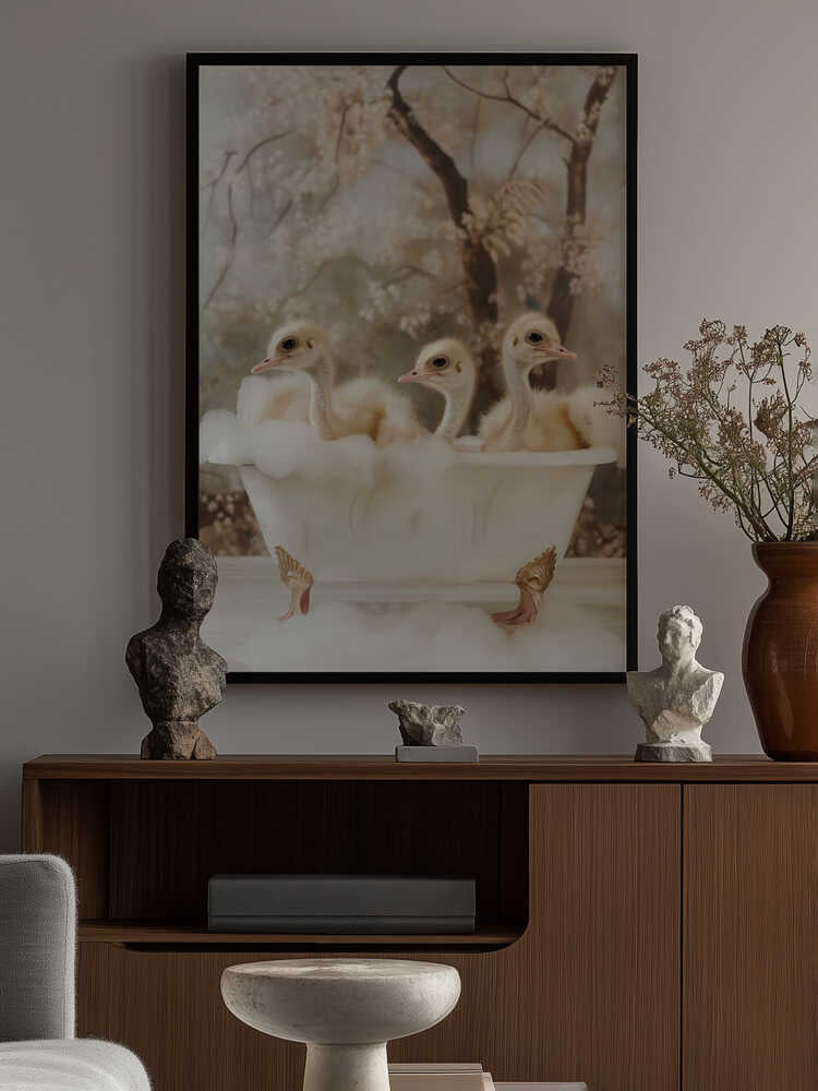 Bubbly Ostrich Trio Poster