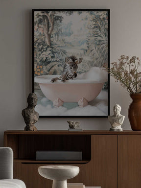 Zebra’s Bath Time Poster