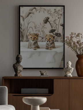 Cheetah Cub Bath Poster