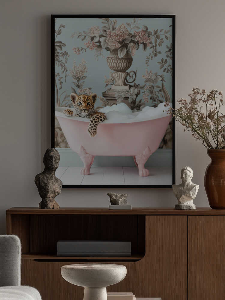 Leopard’s Pink Bubble Bath Poster