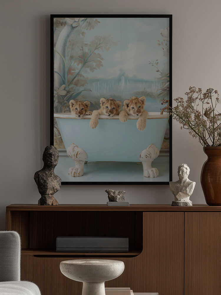 Blue Lagoon Lion Cubs Poster