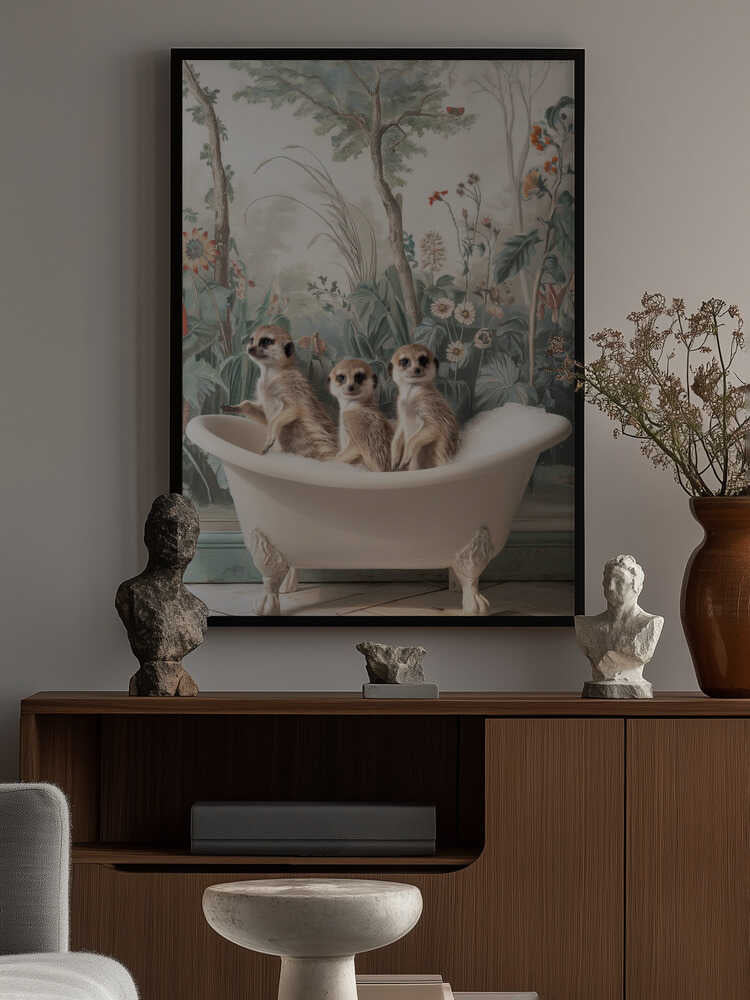 Meerkat Bath Time Fun Poster