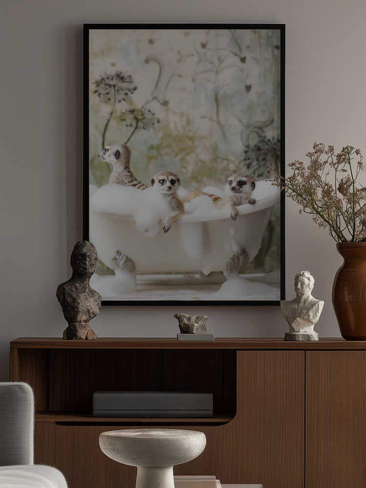 Meerkat Bubble Bath Poster