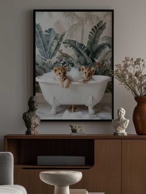 Tropical Lion Bath Poster
