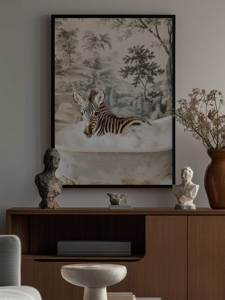 Zebra Bubble Bliss Poster