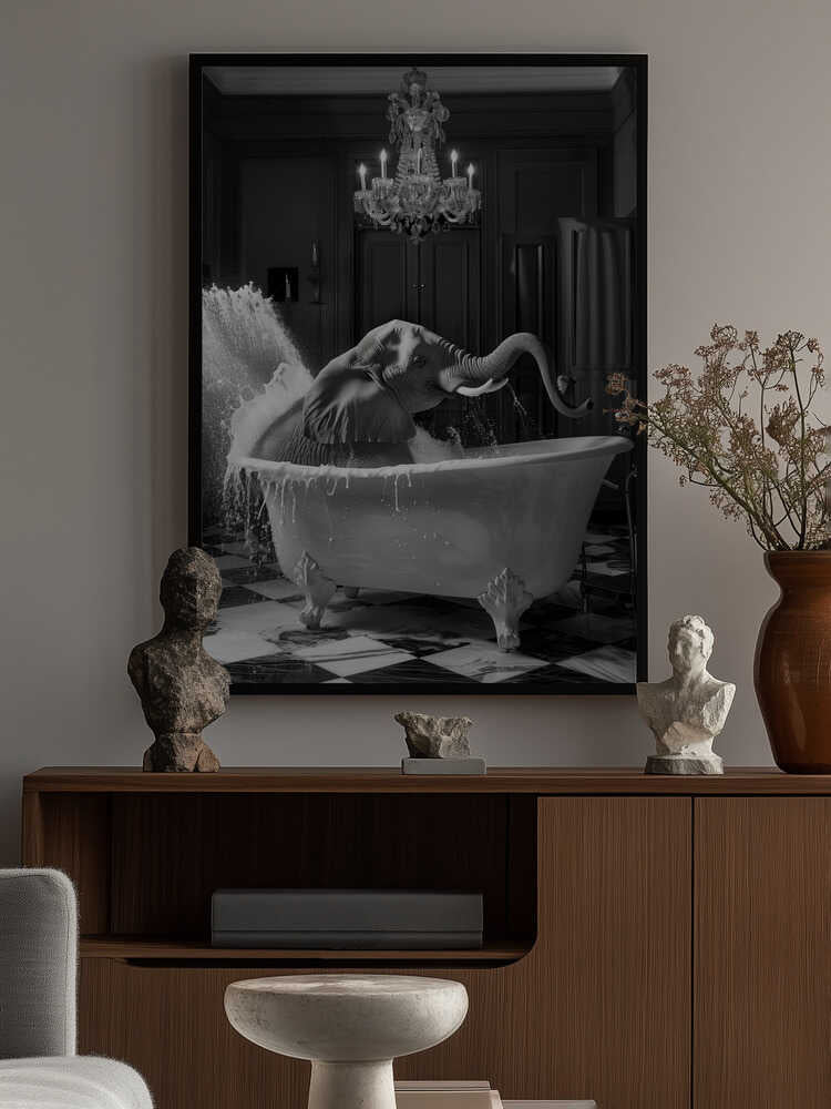 Big Elephant Splash Poster