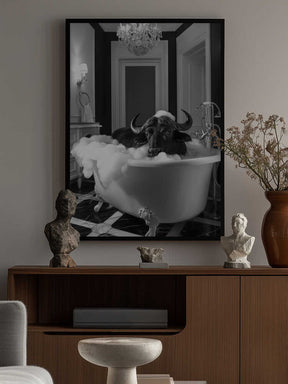 Curious Buffelo In the Tub Poster