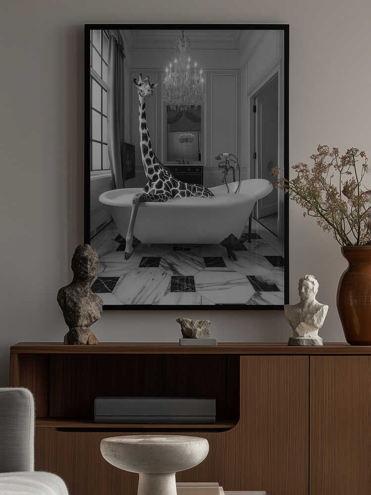 Giraffe Glam Soak Poster