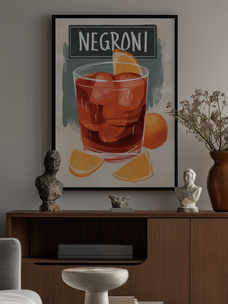 Vibrant Negroni Cocktail Poster