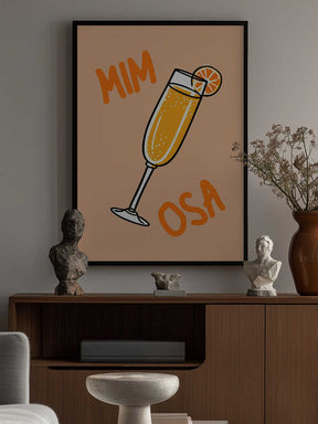 Illustration Of A Mimosa Cocktail Poster