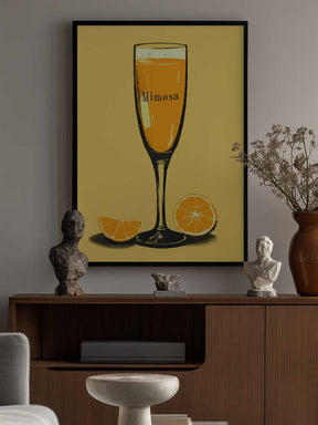Illustration Of A Mimosa Cocktail Poster