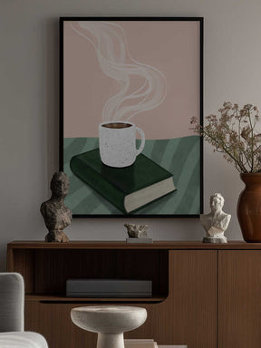 Coffee Cup on a Closed Book Poster