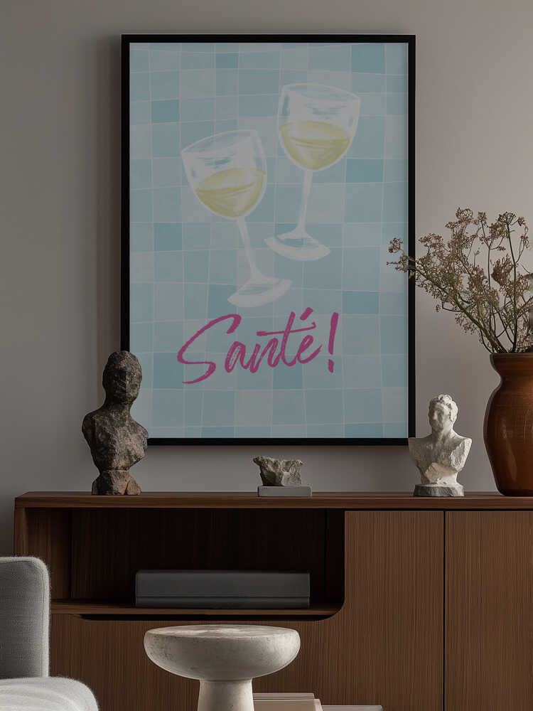 Two Glasses of Wine Poster