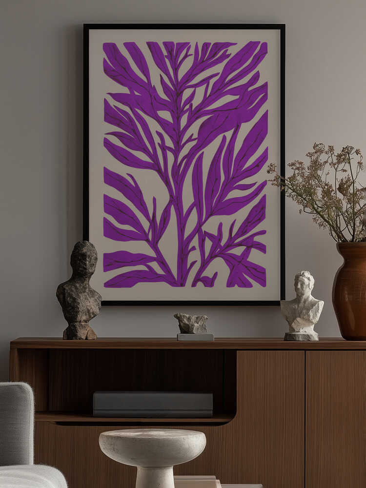 The Tree Branch with Purple Leaves Poster