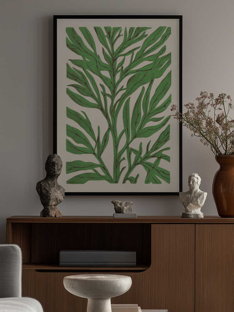 The Tree Branch with Green Leaves Poster