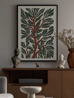 The Tree Branch with Green Leaves Poster