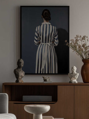 The Girl In Blue and White Striped Dress Poster