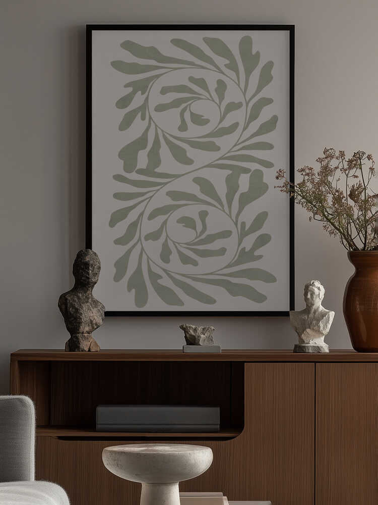 Olive Green Abstract Poster