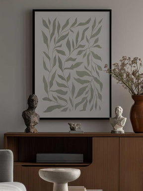 Olive Green Leaves Poster
