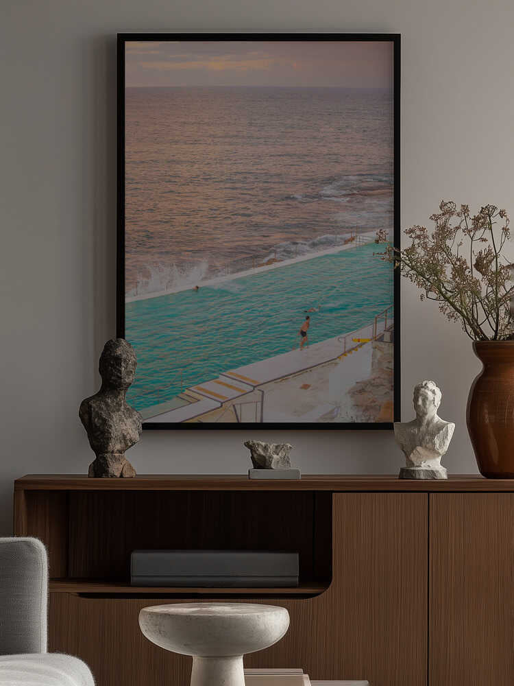 Stunning Sunset Over an Ocean Pool Poster