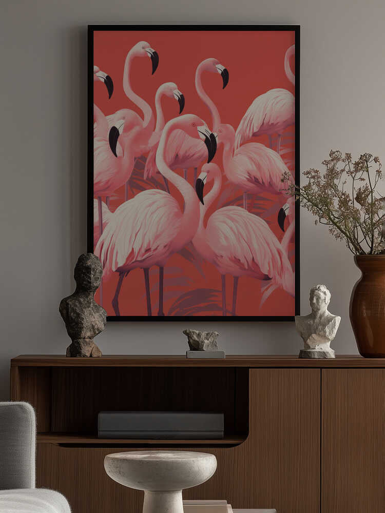 Vibrant Pink Flamingos Poster