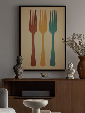 Colorful Fork Trio Poster