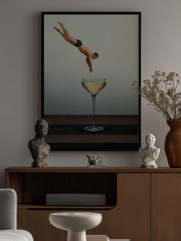 Champagne Dive Poster