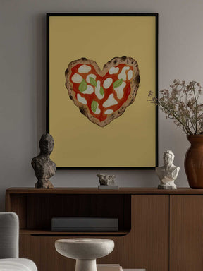Pizza Heart light yellow Poster