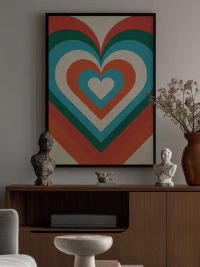 Concentric Hearts Poster