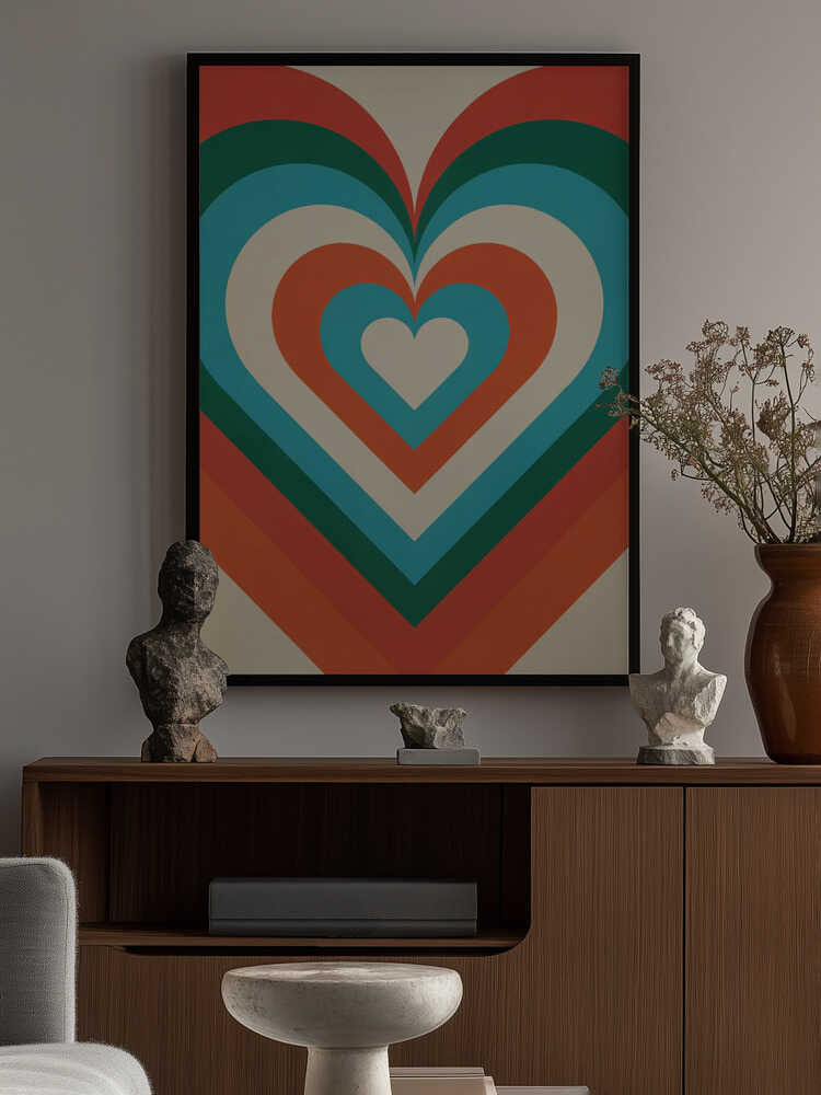 Concentric Hearts Poster
