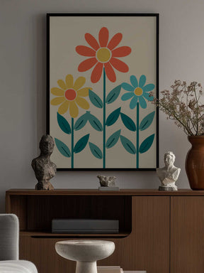 Boho Flowers Series No 7 Poster
