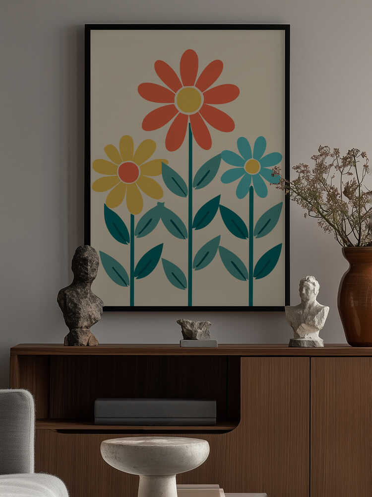 Boho Flowers Series No 7 Poster