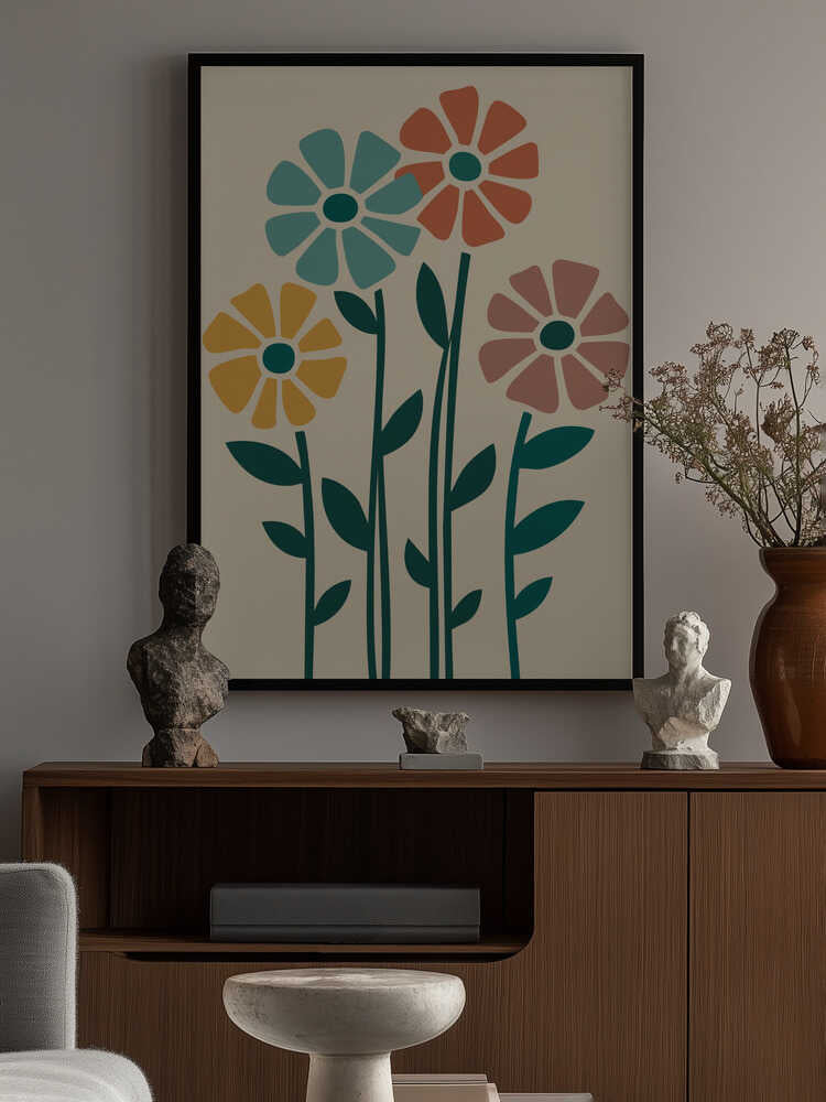 Boho Flowers Series No 5 Poster