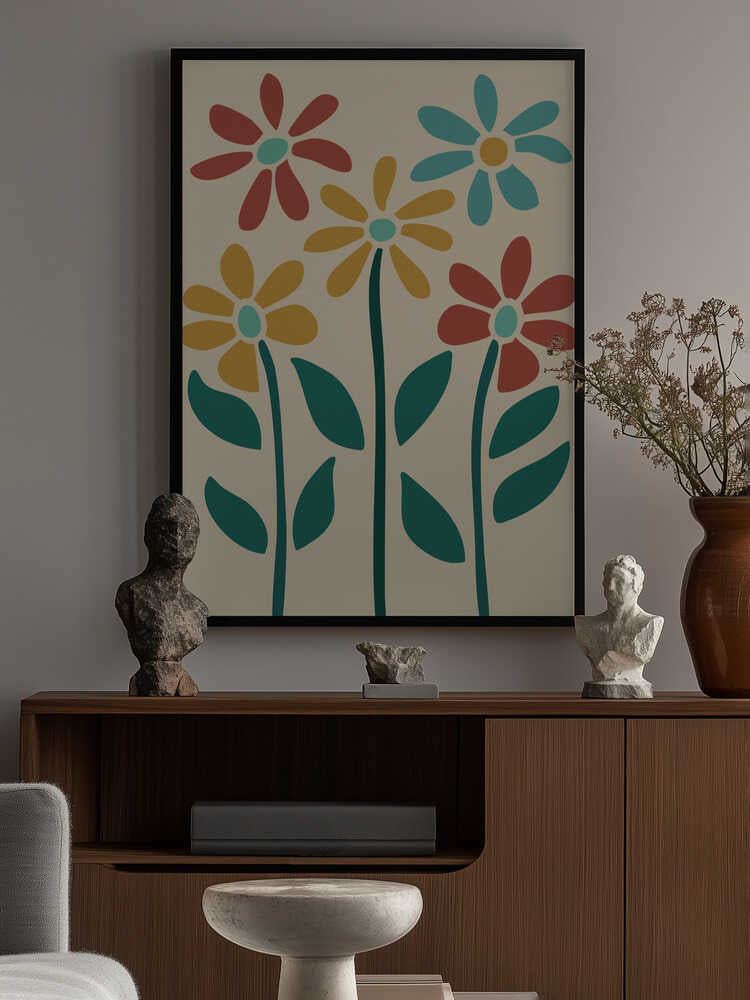 Boho Flowers Series No 3 Poster
