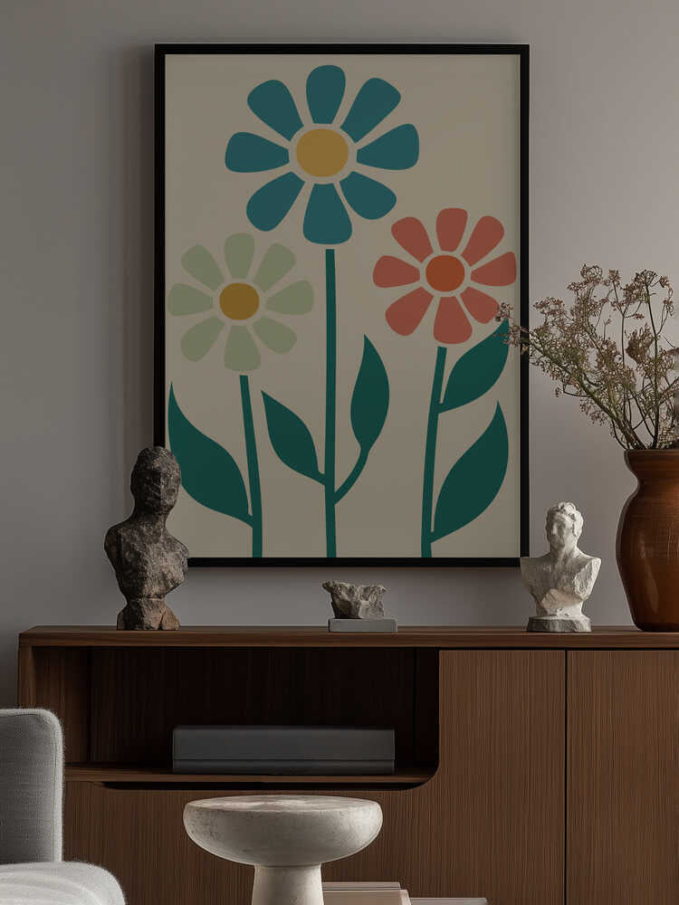 Boho Flowers Series No 1 Poster