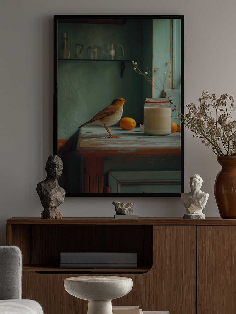 Country Morning Bird Poster