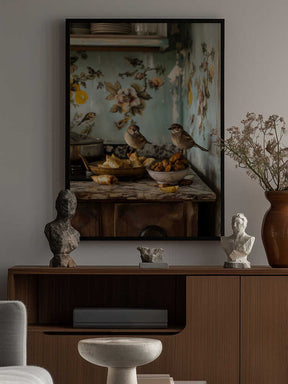 Sparrow Snack Time Poster