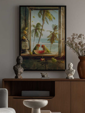 Tropical Lovebirds Poster