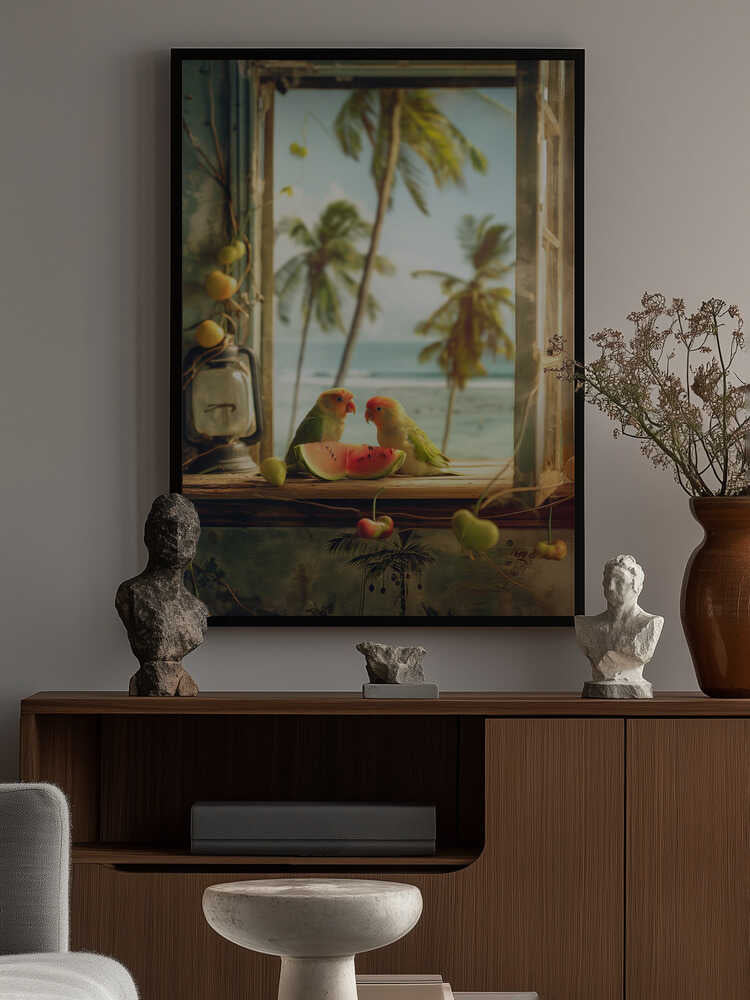 Tropical Lovebirds Poster