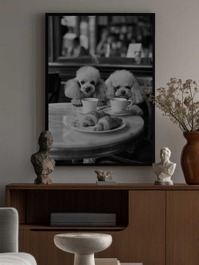 Poodles At the Café Poster