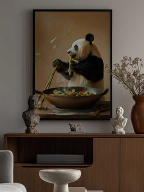 Panda Stir Fry Chef Poster