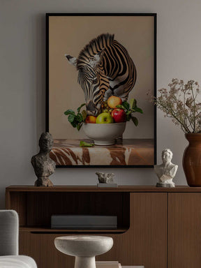 Zebra Fruit Feast Poster