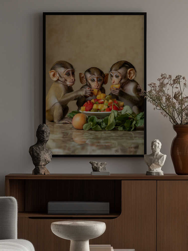 Little Monkey Feast Poster