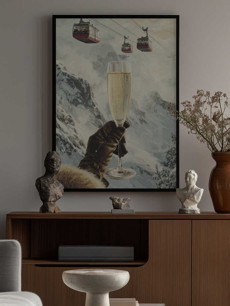 Bubbly Skiing Poster