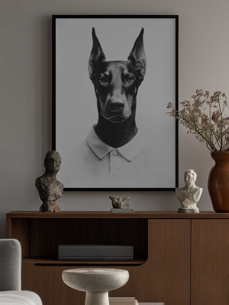 Doberman In Polo Shirt Poster