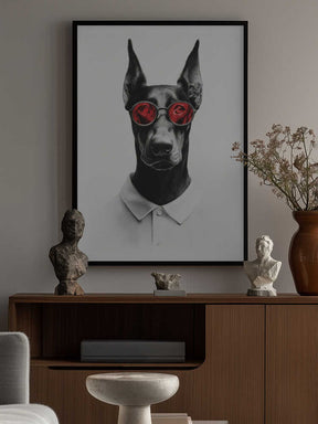 Doberman In Polo Shirt Poster