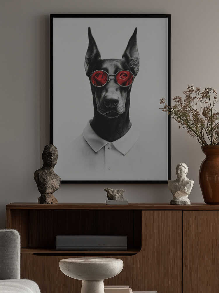 Doberman In Polo Shirt Poster