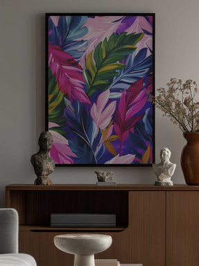 Vivid Jewel Leaves Poster