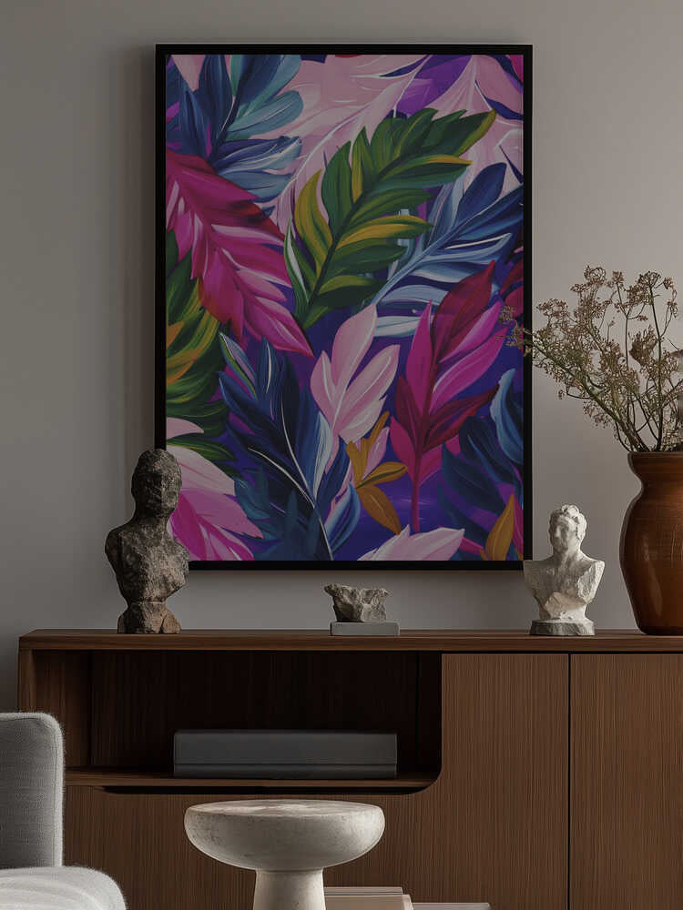 Vivid Jewel Leaves Poster